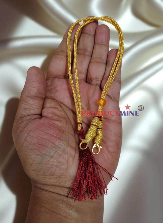 PRODUCTMINE قلادة دوري ذهبية قابلة للتعديل من PRODUCTMINE®، مزودة بمشبك لوبستر وشرابة، مثالية لصنع مجوهرات من خيوط الحرير واللؤلؤ والزري والحرير والطين واللف الورقي - 6 قطع - Image 3